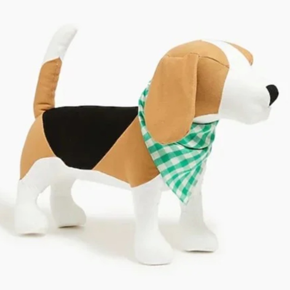 J Crew Crewmutts Dog Bandana Green and White Gingham M/L